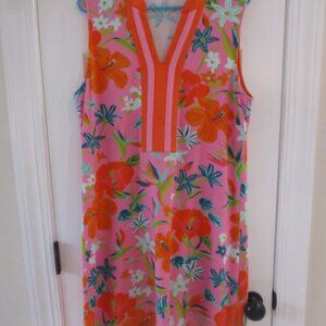 Spartina 449 Mini dress floral pink & orange Sz Xlarge